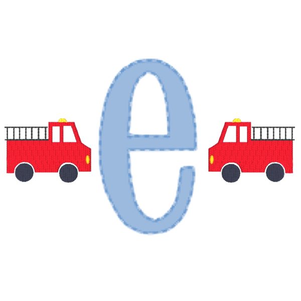 Firetruck Fill Stitch Monogram Supply