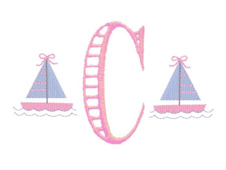 Girls Sailboats Monogram Fashion