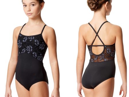 *Lulli Dancewear - Gracia Colored Lace Camisole Leotard - Child (LUF587C) - Black on Sale