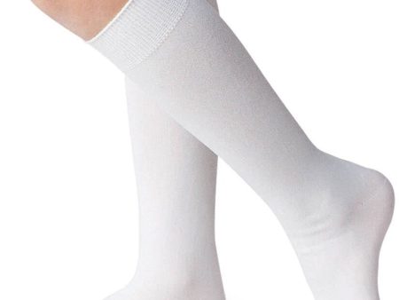 Nylon Knee Socks- White (1603) Fashion