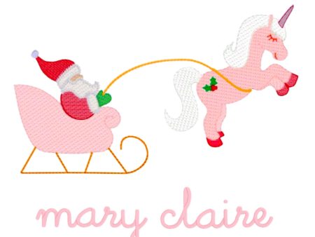 Sketch Fill Unicorn Sleigh Monogram Cheap