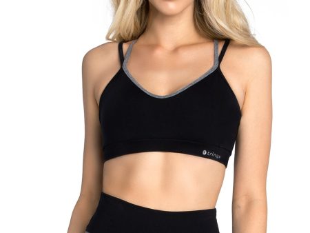 So Danca - Trinys Strappy Bra Top with Removable Padding - Adult (F-14217SP) - Black Gray - FINAL SALE Sale