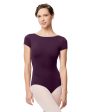 Lulli Dancewear - Microfiber Full Lining Short Sleeve Leotard - Adult (LUB286) - Aubergine Fashion