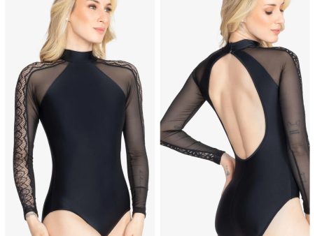 So Danca - Larissa Long Sleeve Leotard - Adult (RDE2780-01) - Black Online Sale