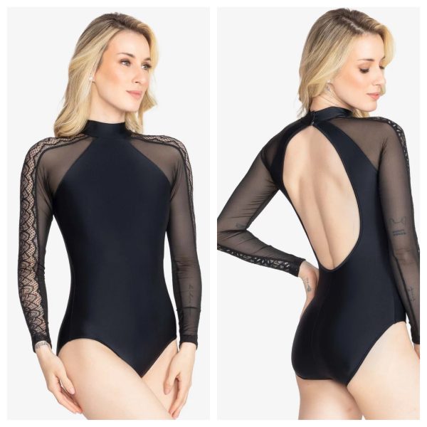 So Danca - Larissa Long Sleeve Leotard - Adult (RDE2780-01) - Black Online Sale