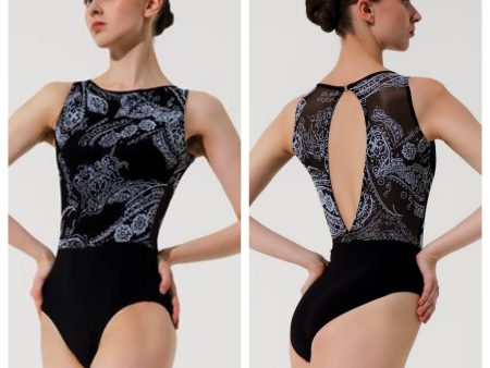 Nikolay - Oda Tank Style Leotard - Adult (DA2087MPN) - Black White - Final Sale Hot on Sale