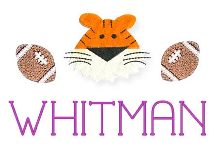 Tiger Face Football Monogram Supply