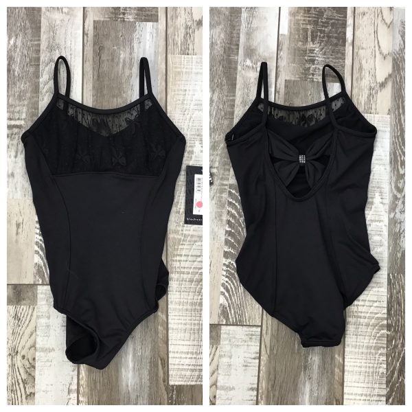 Bloch - Bow Mesh Bodice Bow Camisole Leotard - Child (CL9957) - Black Hot on Sale