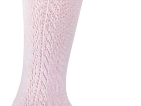 Pointelle Bow Knee High (1650) - Pink For Cheap