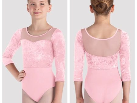 *Bloch - Layla 3 4 Sleeve Leotard - Child (CL5246) - Candy Pink Discount