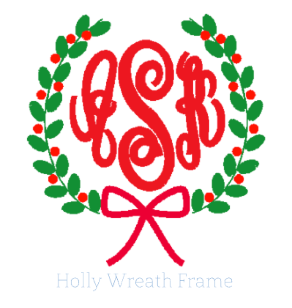 Holly Wreath Frame Monogram Hot on Sale