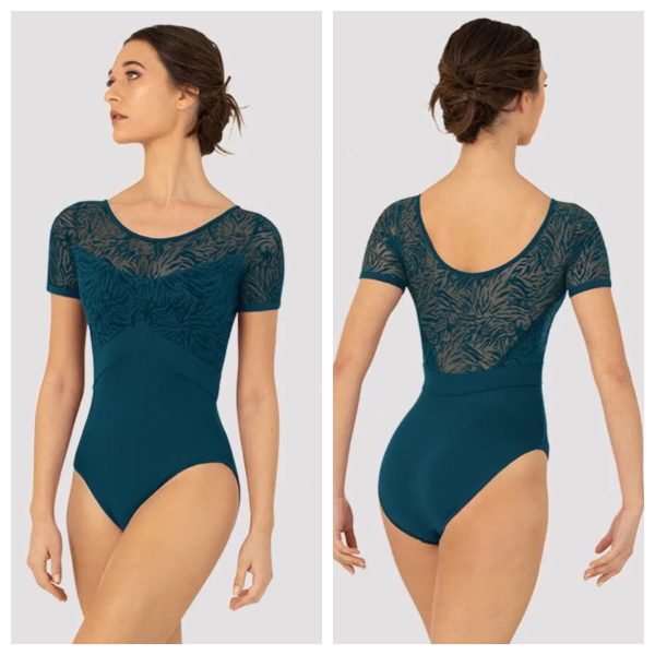 Bloch - Vienna Short Sleeve Leotard - Adult (L3392) - Deep Teal For Discount