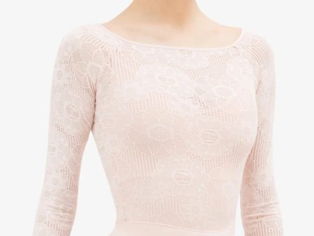 Repetto - Long Sleeves Top in Rosette Lace - Adult (D0686) - Rose Petal For Cheap