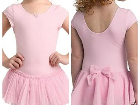 *Danz N Motion - Short Sleeve Leotard W  Back Bow Accent - Child (2463C) - Pink Discount